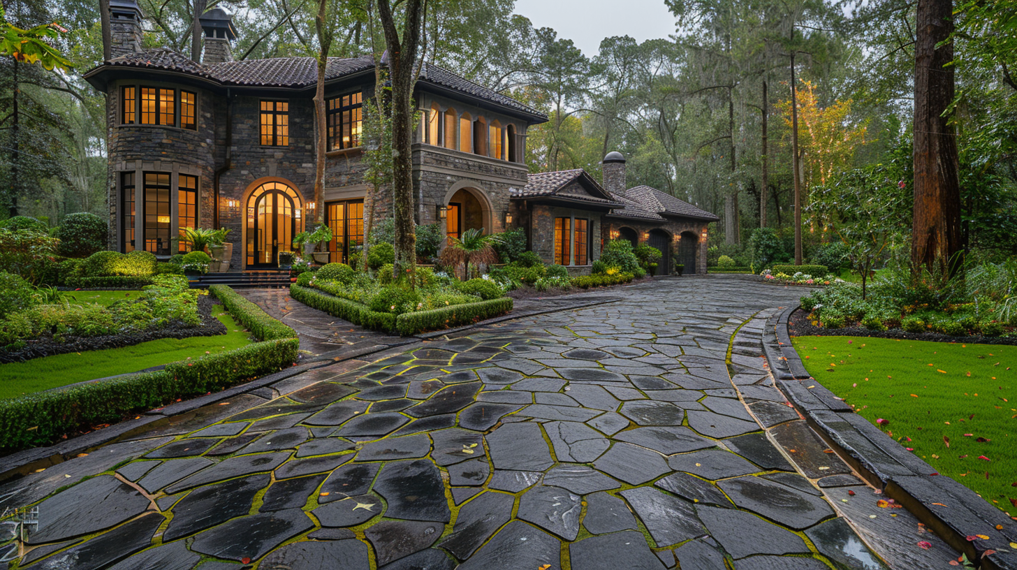 stamped concrete driveway